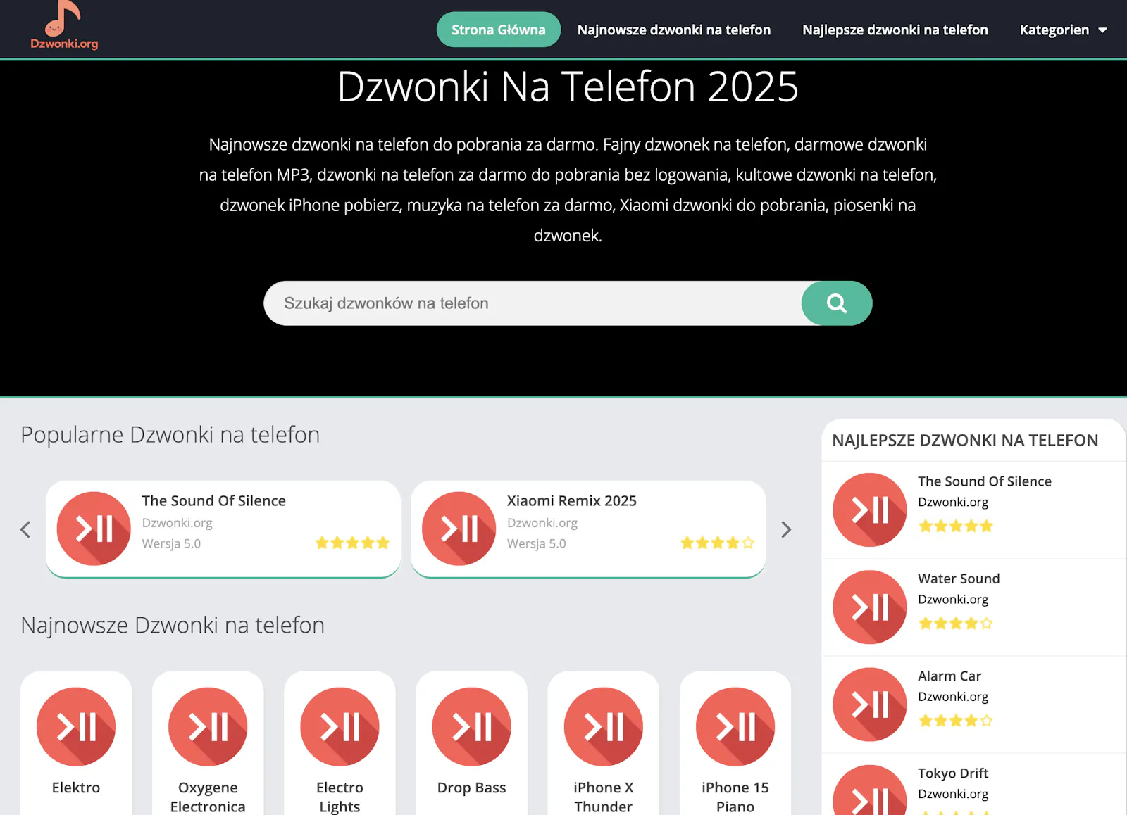 dzwonki na telefon