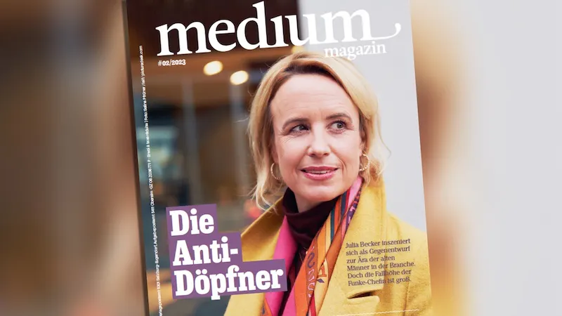 Titel des „Medium Magazins“ mit einem Foto von Julia Becker und der Überschrift: „Die Anti-Döpfner“.