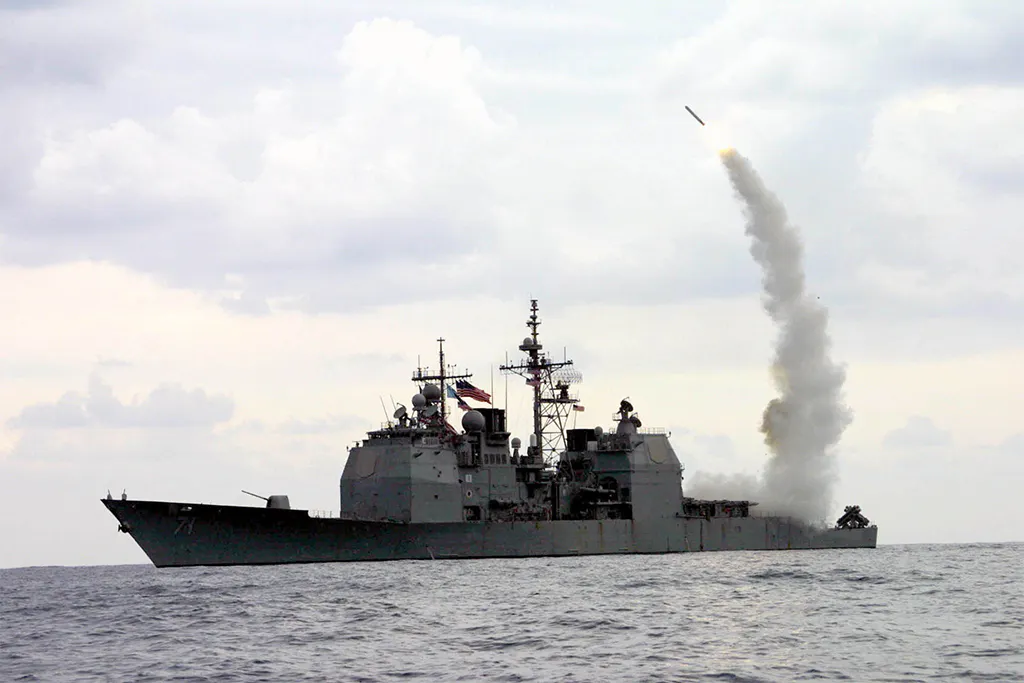 Ticonderoga Klasse beim Abschuss einer Rakete