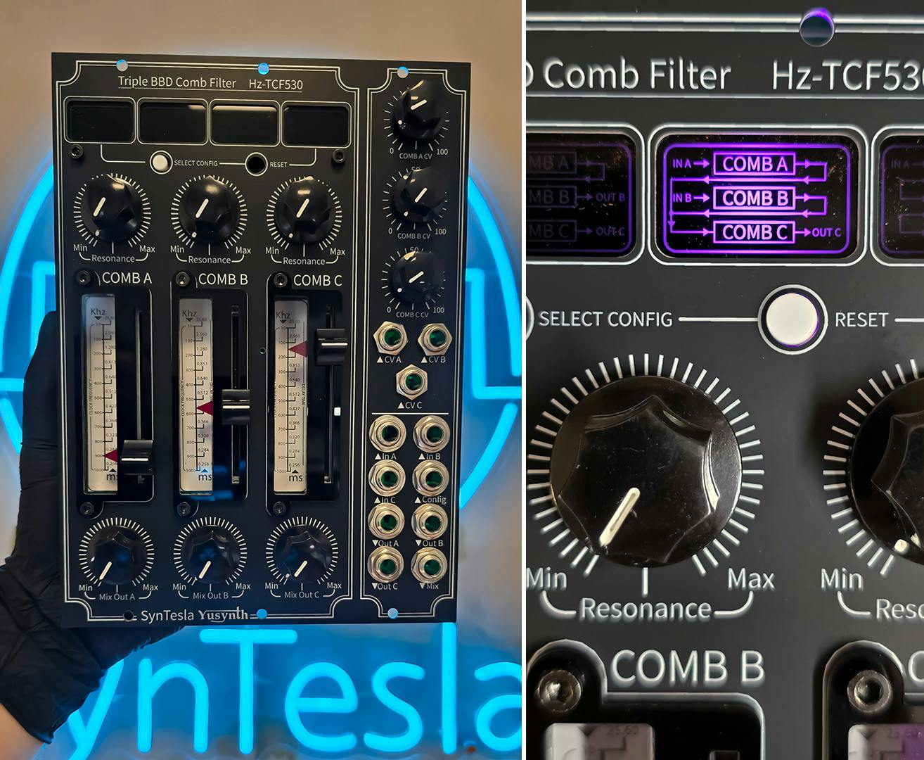 SynTesla Yusynths Tripple BBD Comb Filter.