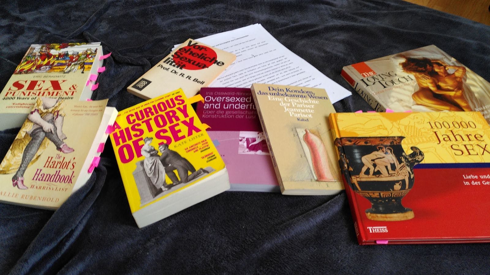Bücher über Sex History mit Notizen