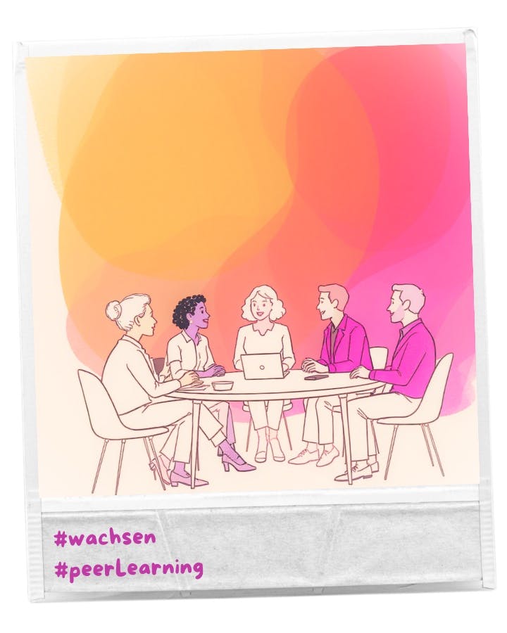 Blogillustration #wachen #peerLearning zum Thema Dranbleibgruppe