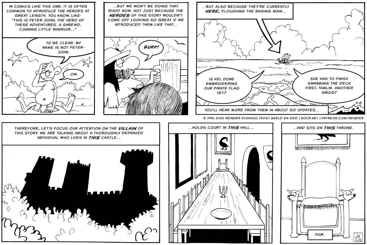 A sample page of King Groy: six panels with dialog.