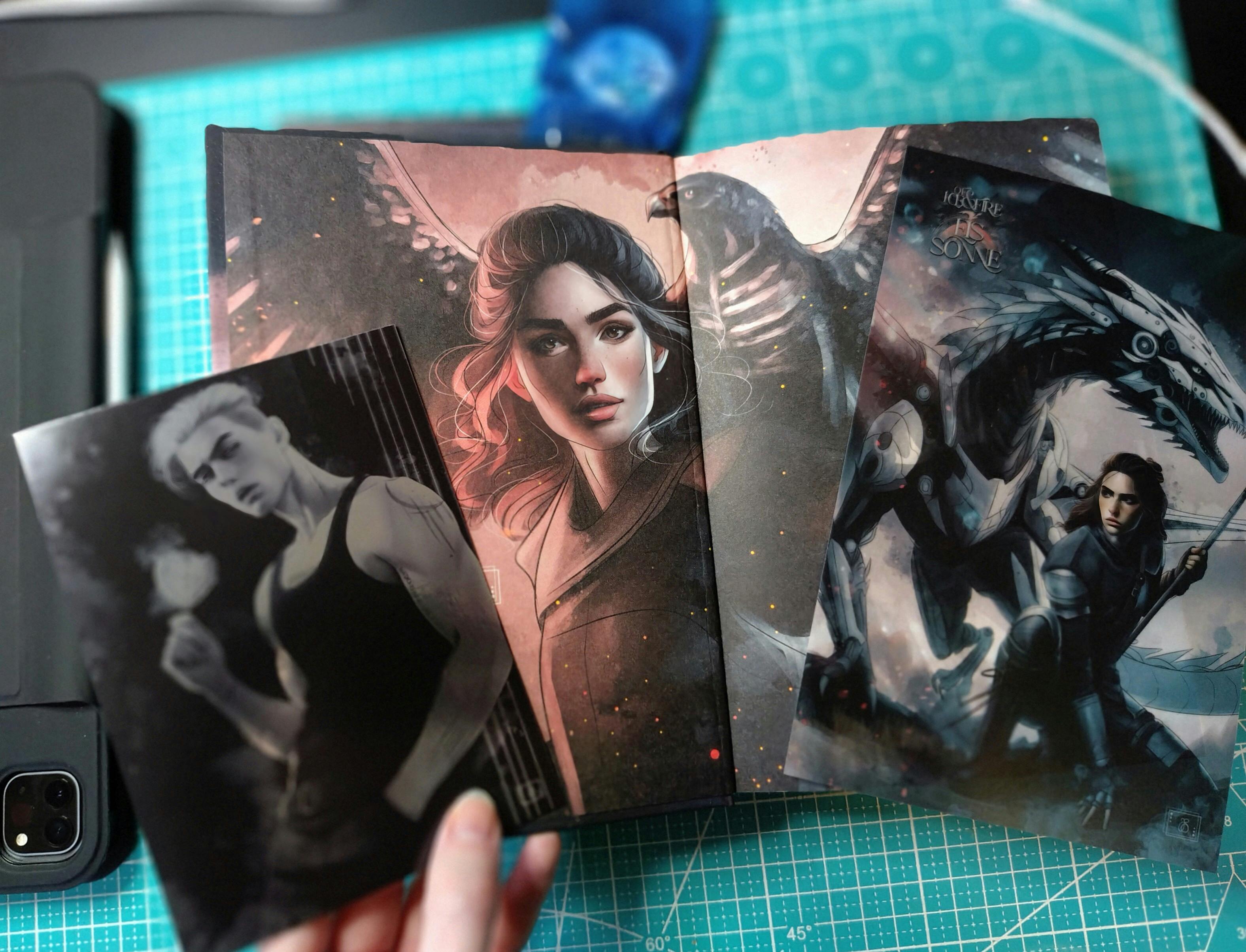 Foto von Charakterkarte, Vorsatz und Page Overlay