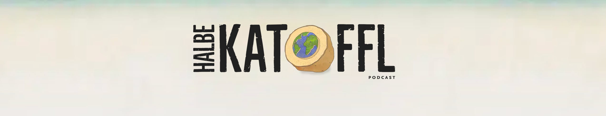 Halbe Hatoffl Logo: statt des „O“s ist eine aufgeschnittene Kartoffel zu sehen, in deren Mitte eine Weltkugel prangt.