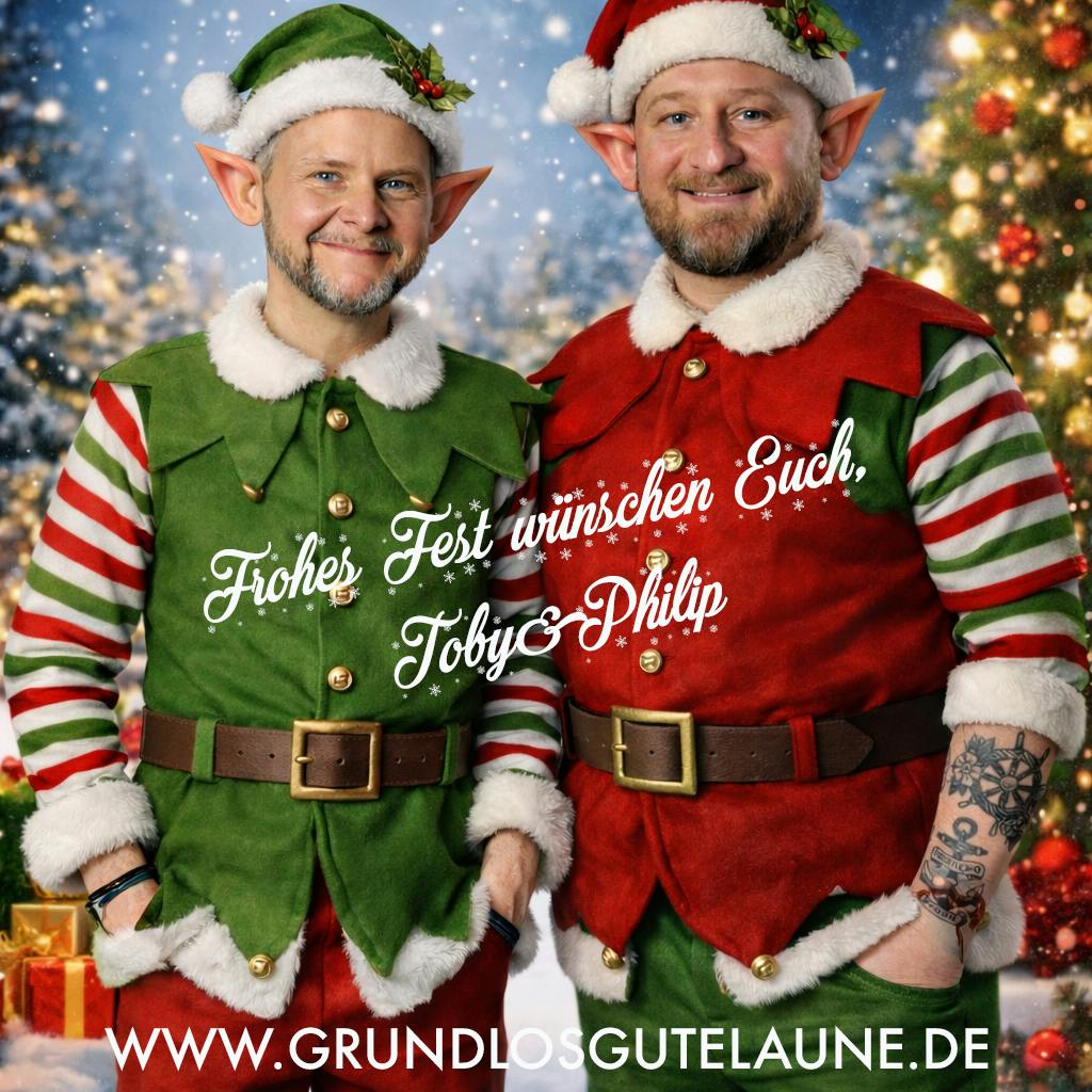 Philip und Toby als Weihnachtselfen!
