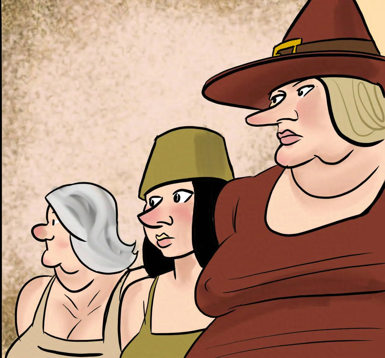 Panel 1.
Atra, Marion and Shireen look at the Feral.
