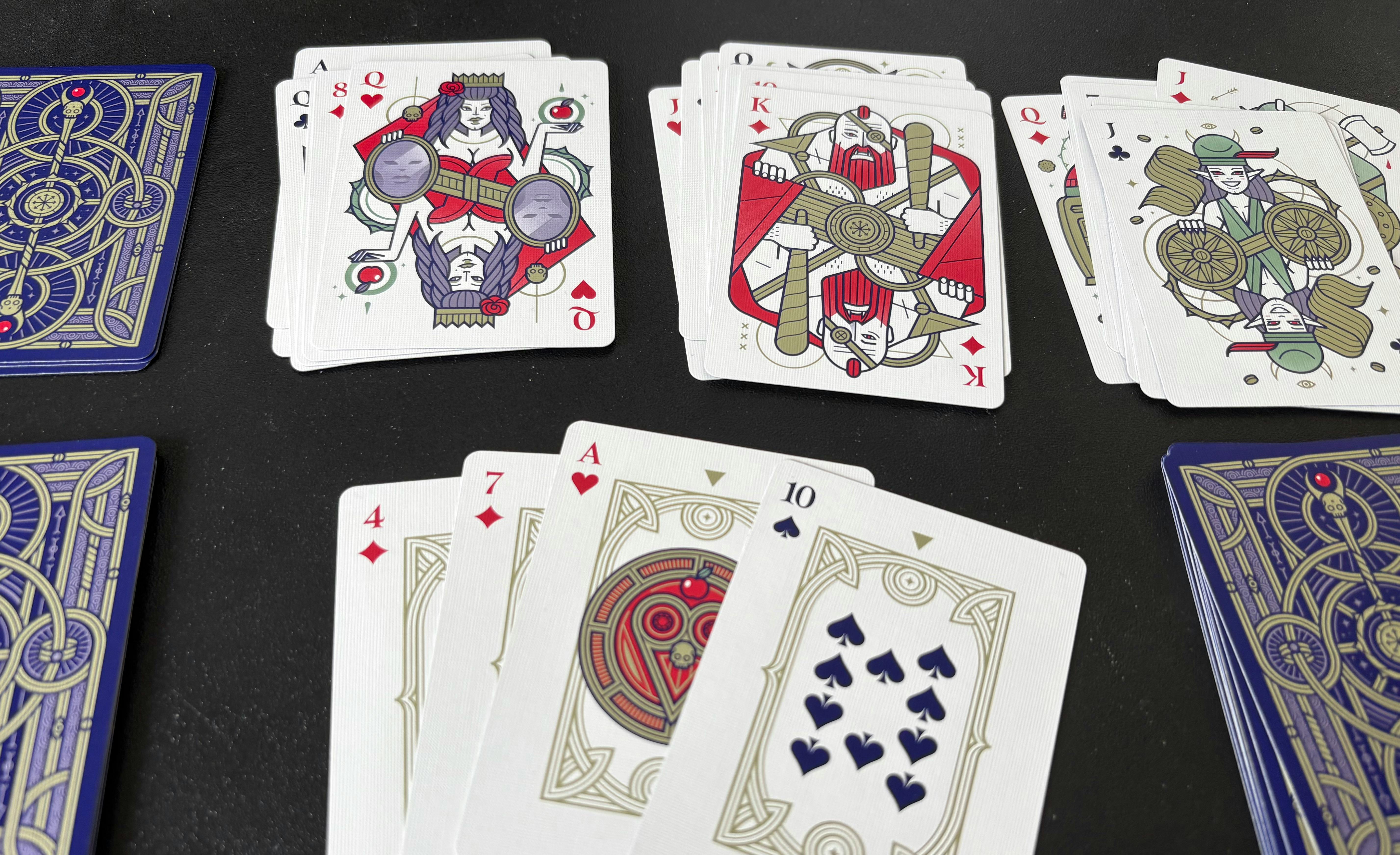 Cards showing this month's game