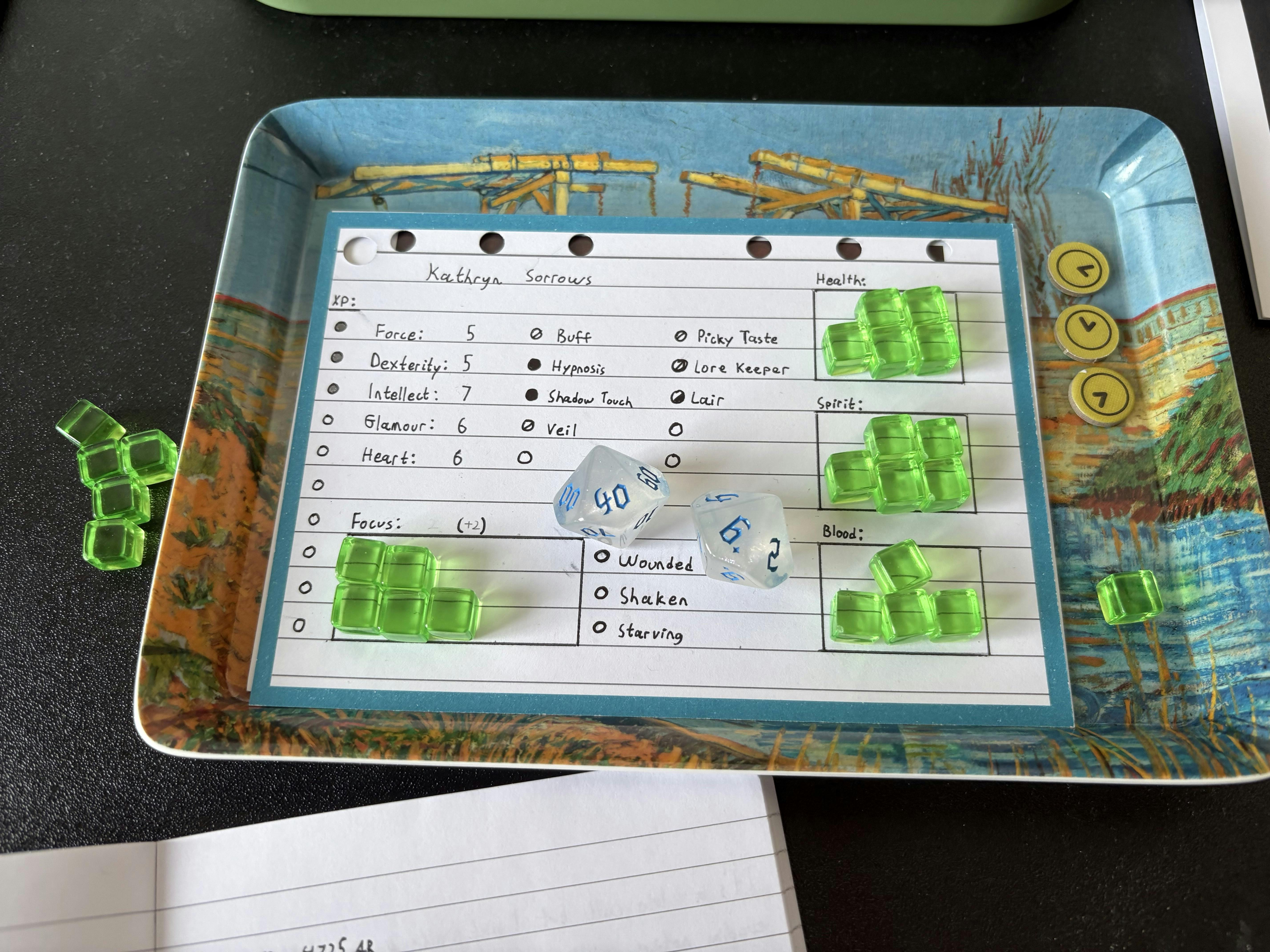 Playing a hand of Elegy, an Ironsworn game