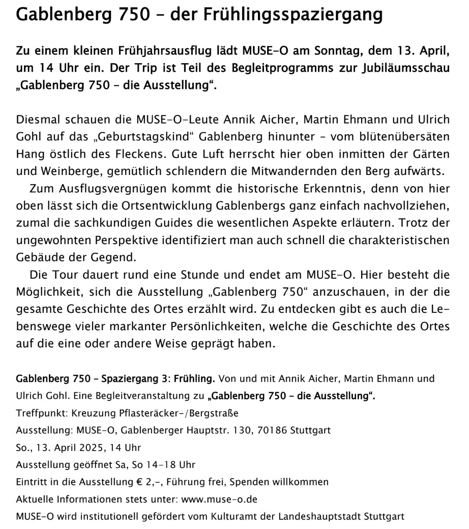 Frühlingsspaziergang am Sonntag, 13.04.