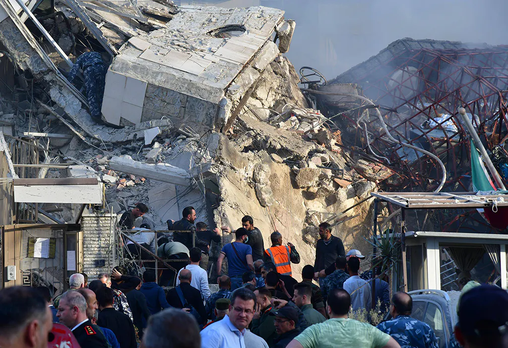 Trümmer des iranischen Konsulats in Syrien