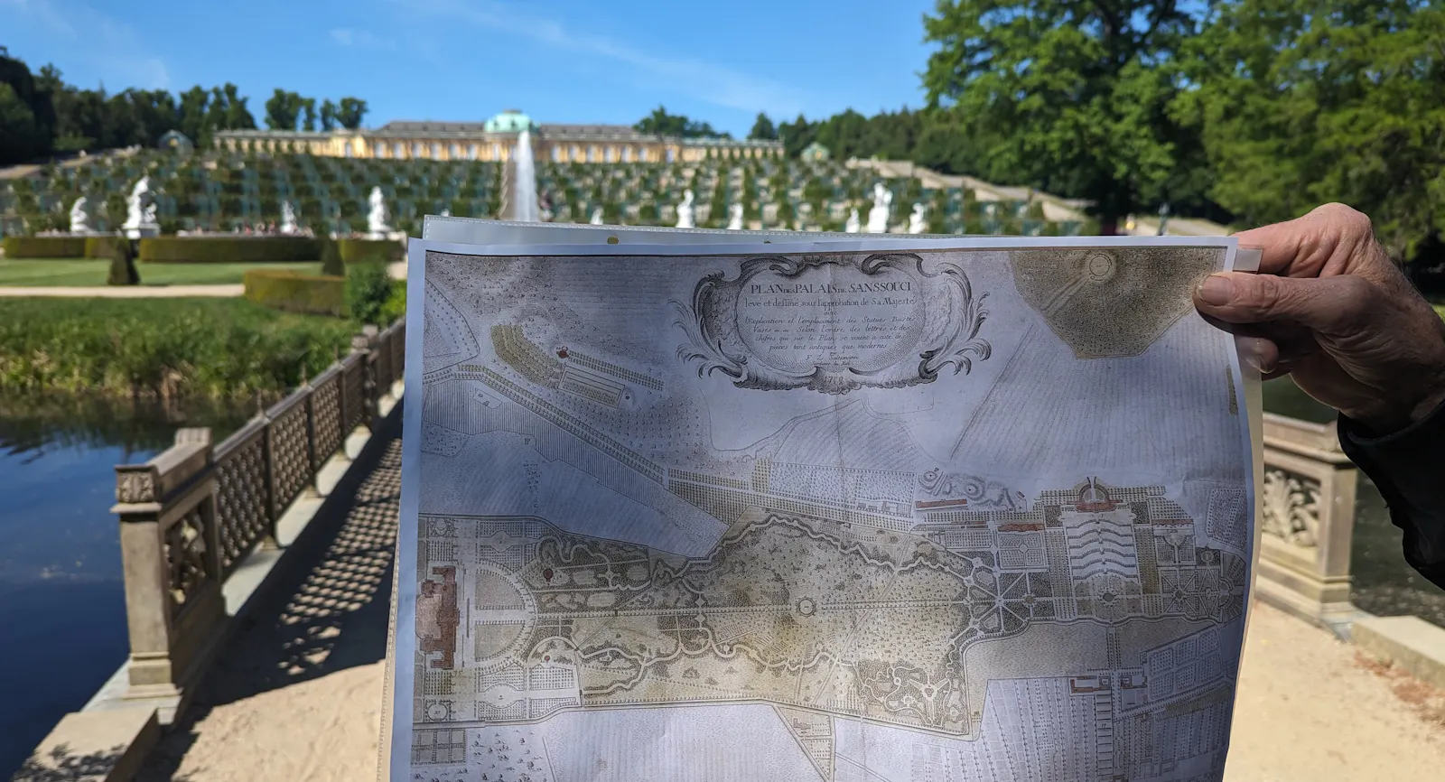 Der Plan von Friedrich Zacharias Salzmann von Schloss-Park Sanssouci