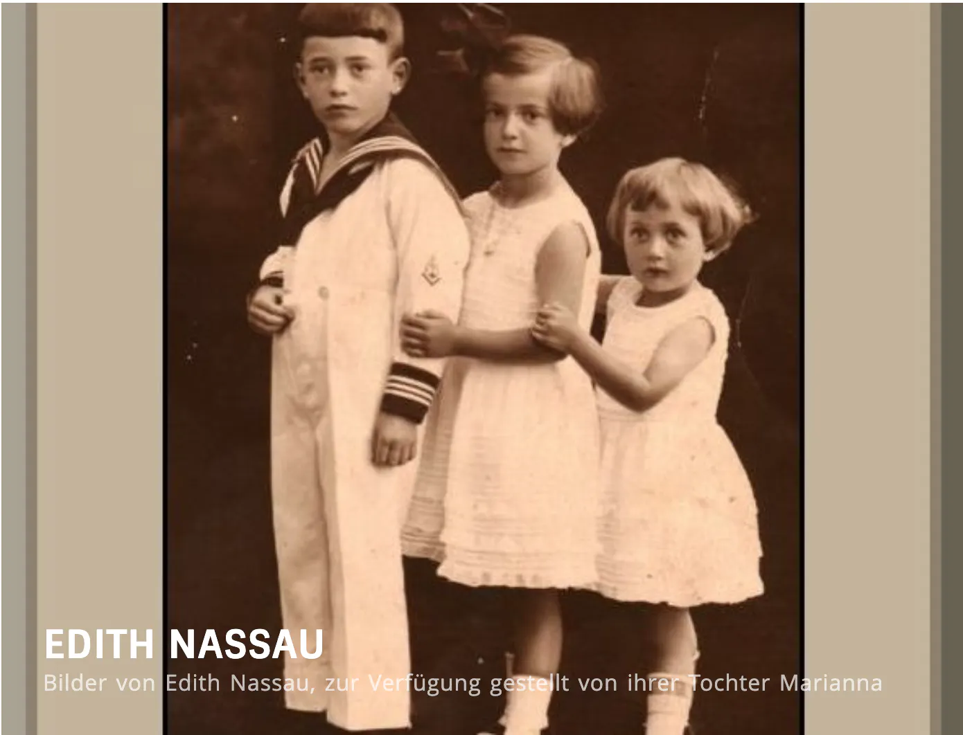 Titelbild der Bildergalerie von Edith Nassau. Auf dem Bild zu sehen: drei Kinder