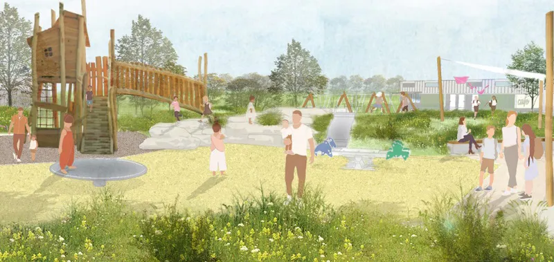 Artist impression of play area at Merstham Recreation Ground