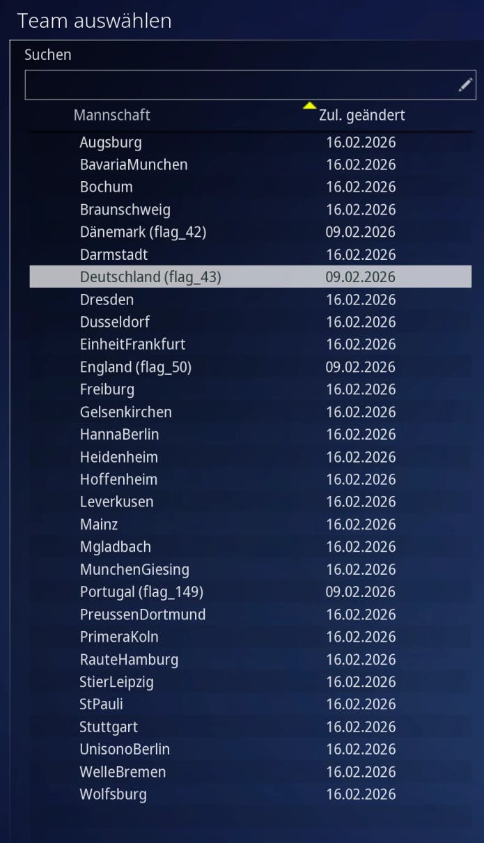 Das Trikot-Preview beinhaltet jetzt auch Nationalmannschaften. Diese sind einfach in der normalen Liste mit aufgeführt.