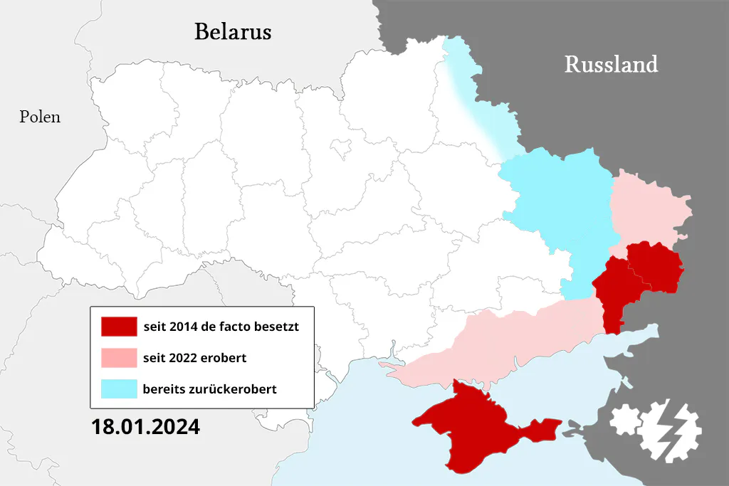 Karte des russischen Geländegewinns