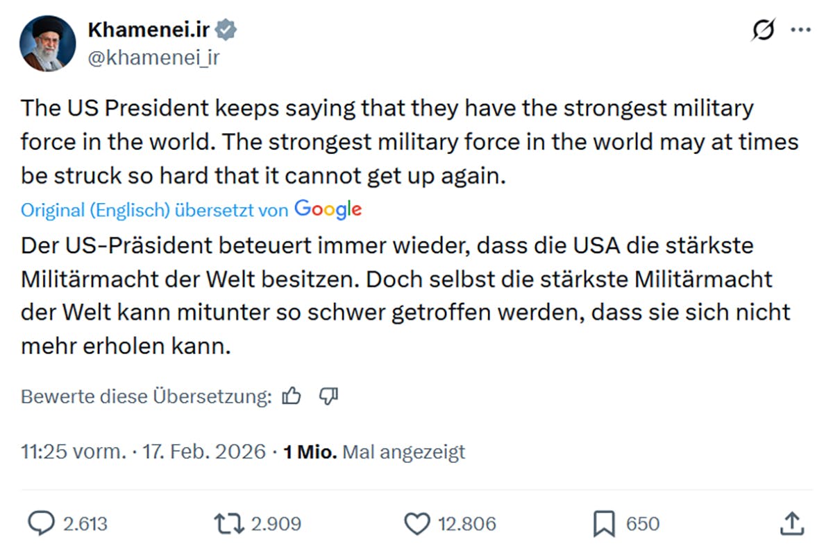 Der US-Präsident beteuert immer wieder, dass die USA die stärkste Militärmacht der Welt besitzen. Doch selbst die stärkste Militärmacht der Welt kann mitunter so schwer getroffen werden, dass sie sich nicht mehr erholen kann.
