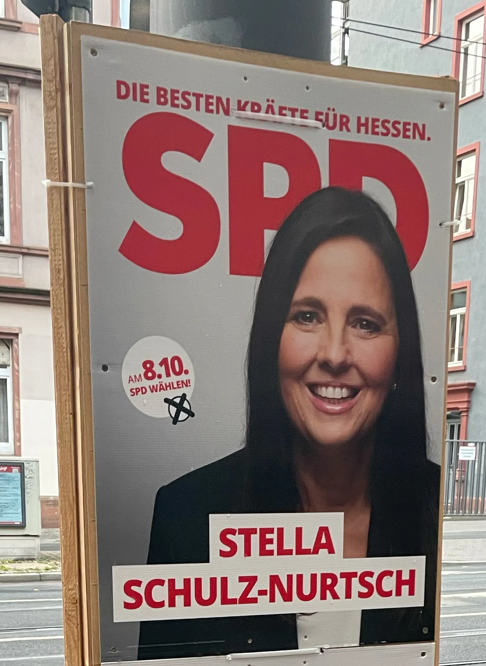 Wahlplakat Stella Schulz-Nurtsch von der SPD