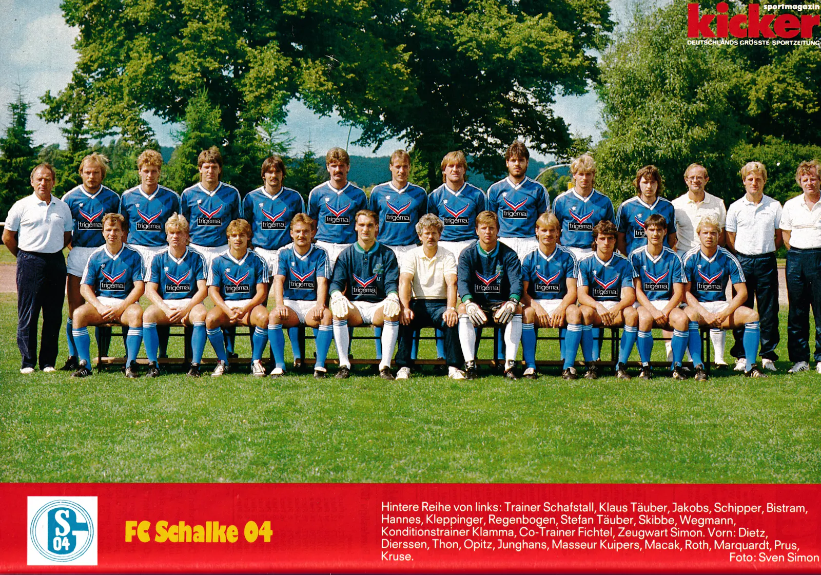 FC Schalke 04 Mannschaftsfoto der Saison 1986/87.