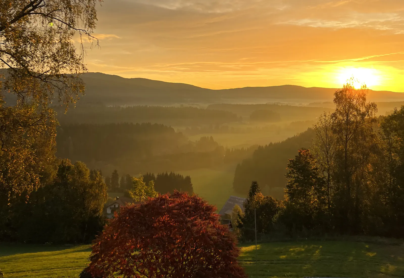 Blick aus der Villa Breitenberg im Bayerischen Wald, dem Ort des zurückliegenden Workshops