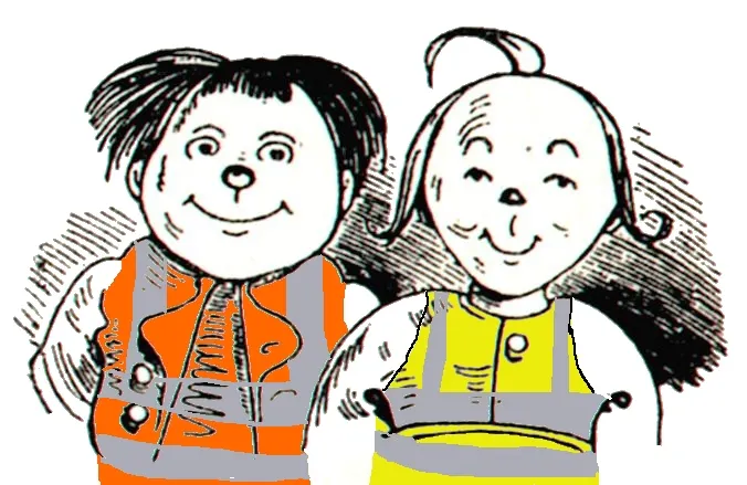 Max und Moritz mit Schutzwesten