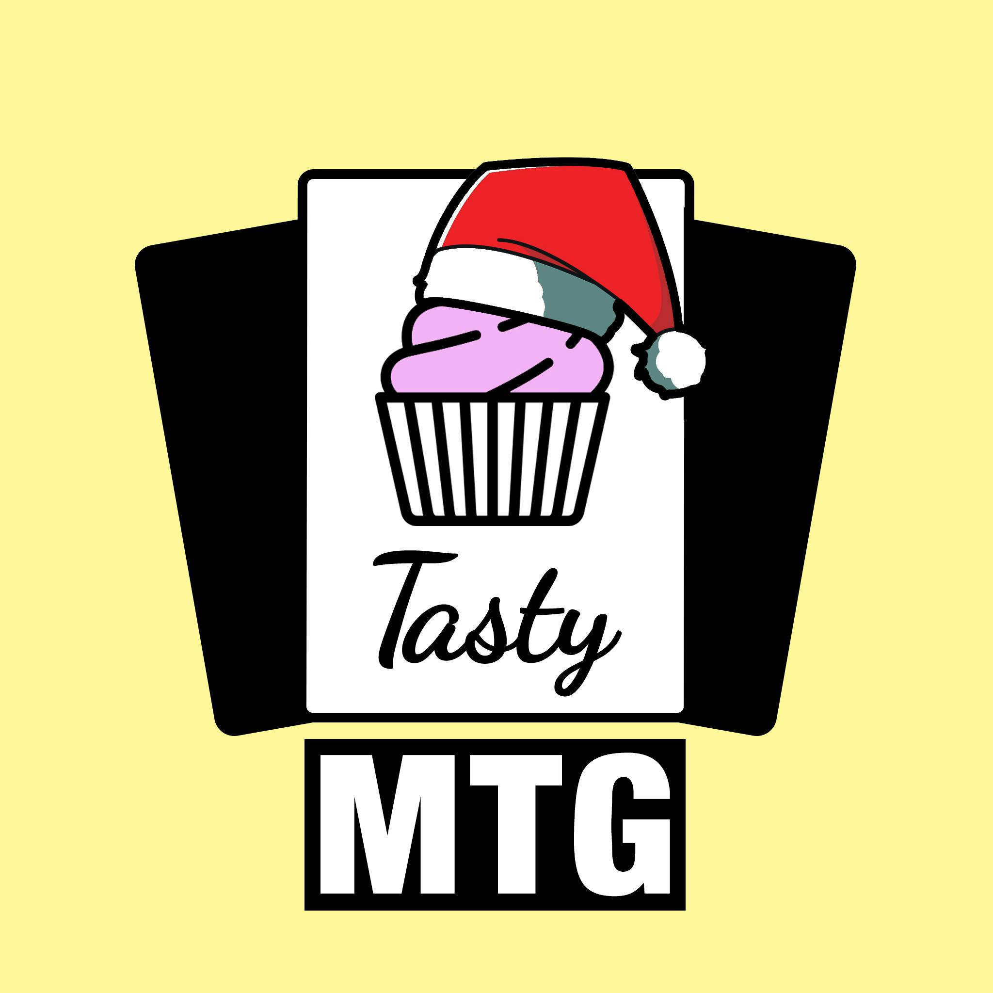 Das Cover zur aktuellen Folge: Der Tasty-MTG-Muffin hat eine Weihnachtsmütze auf.