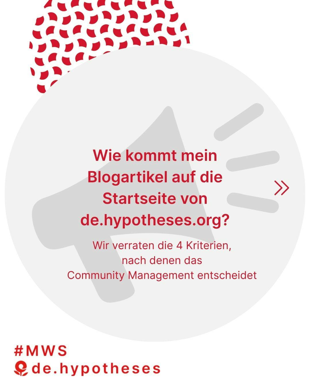 Wie kommt mein Blogartikel auf die Startseite von de.hypotheses.og?