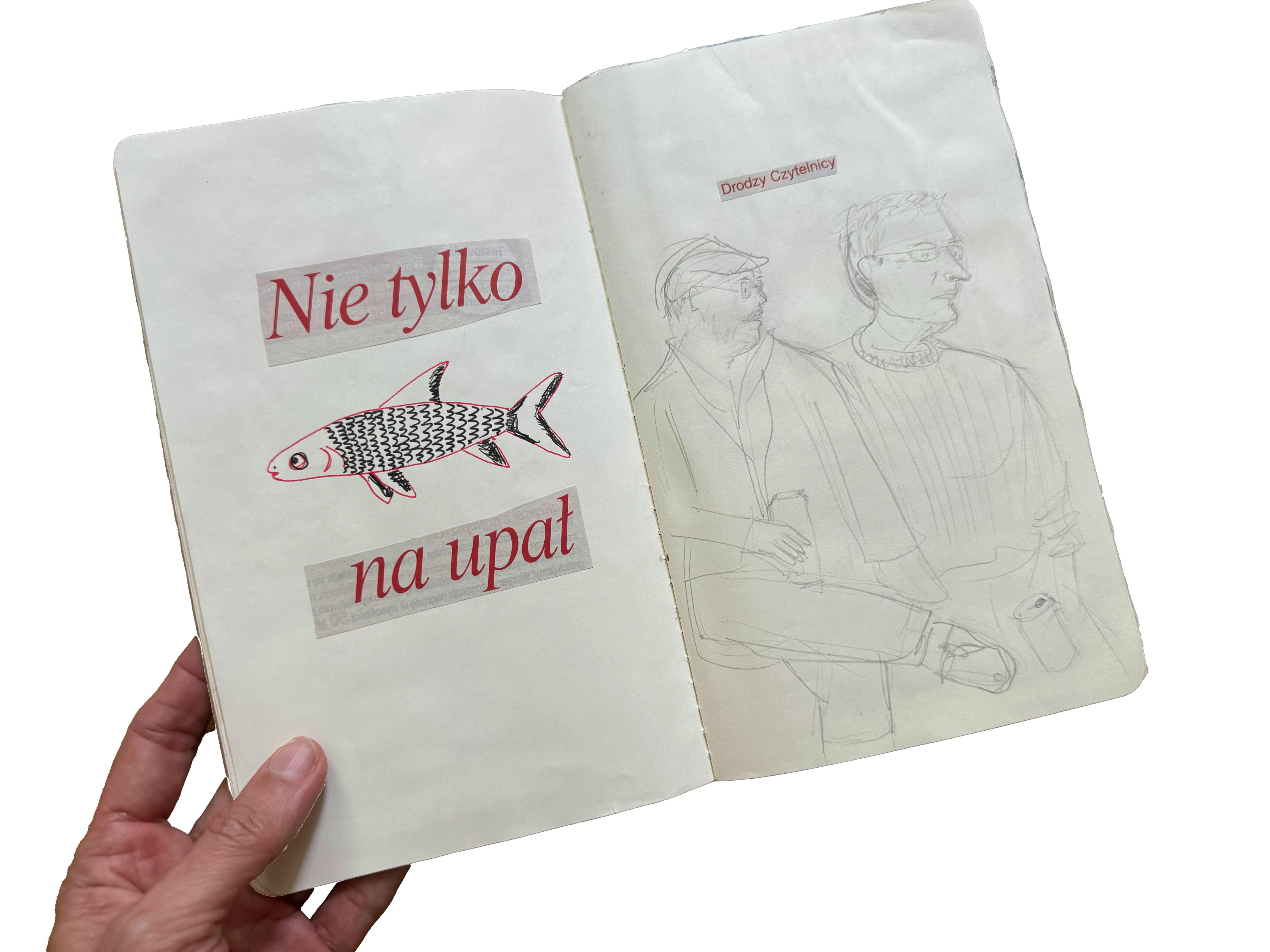 Seite aus einem 20 Jahre altes Skizzenheft von Roberta, während einer Exkursion nach Polen entstanden.