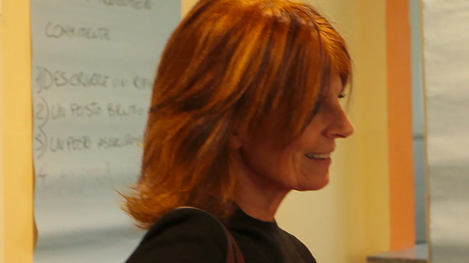 Stefania Nuccio durante ua lezione di laboratorio