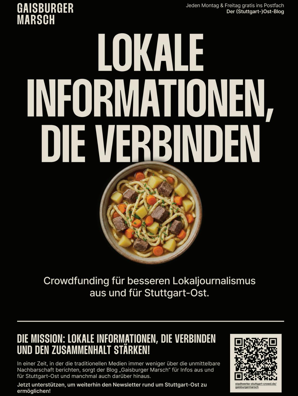 Infos aus der Nachbarschaft machen das Leben manchmal leichter, verbinden, fördern den Zusammenhalt (ein Klick auf das Bild führt zur Crowdfunding-Aktion). Gestaltung: Frederic Brand