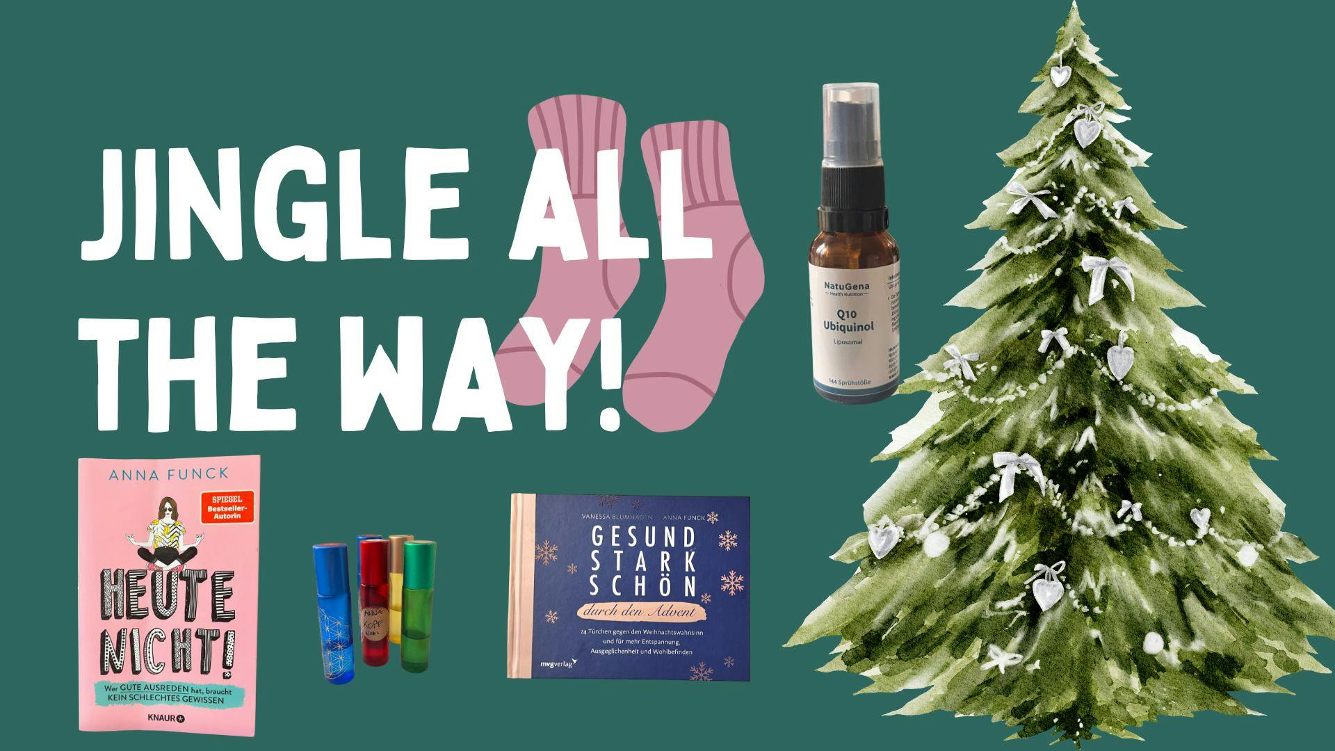 Schenken ist so schön- meine Favoriten: Kuschelige Kaschmirsocken, Q10-Ubiquinol-Spray für mehr Power im Stress, unser Adventskalender mit Gesundheitstipps im Weihnachtswahnsinn, Öle für mehr Wohlbefinden, mein Buch "Heute nicht!"