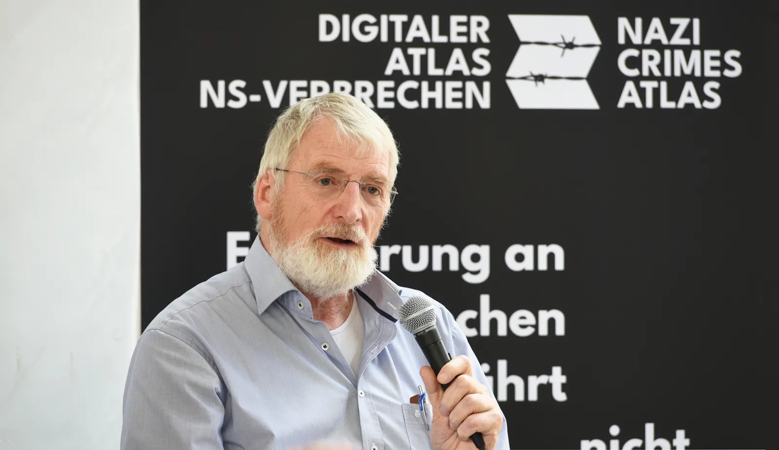 Rainer Klemke auf der Netzwerktagung des NaziCrimesAtlas 2025 in Augsburg.