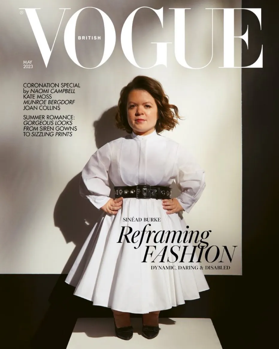 Little person Sinead Burke on the cover of British Vogue