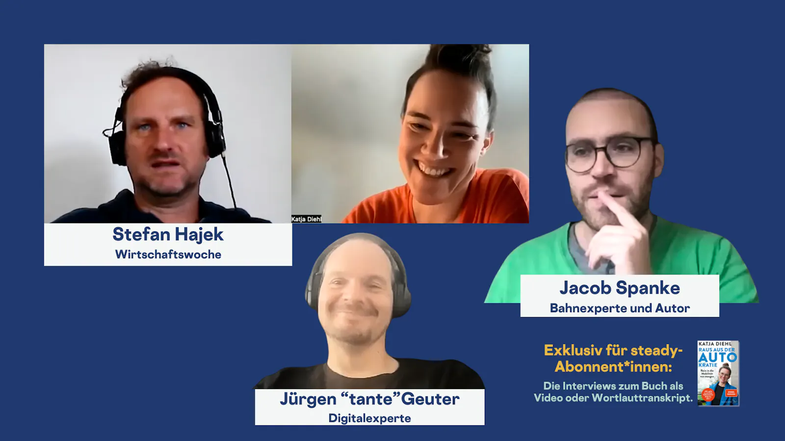 Stefan Hajek
Wirtschaftswoche
Jacob Spanke
Bahnexperte und Autor
Jürgen “tante”Geuter
Digitalexperte