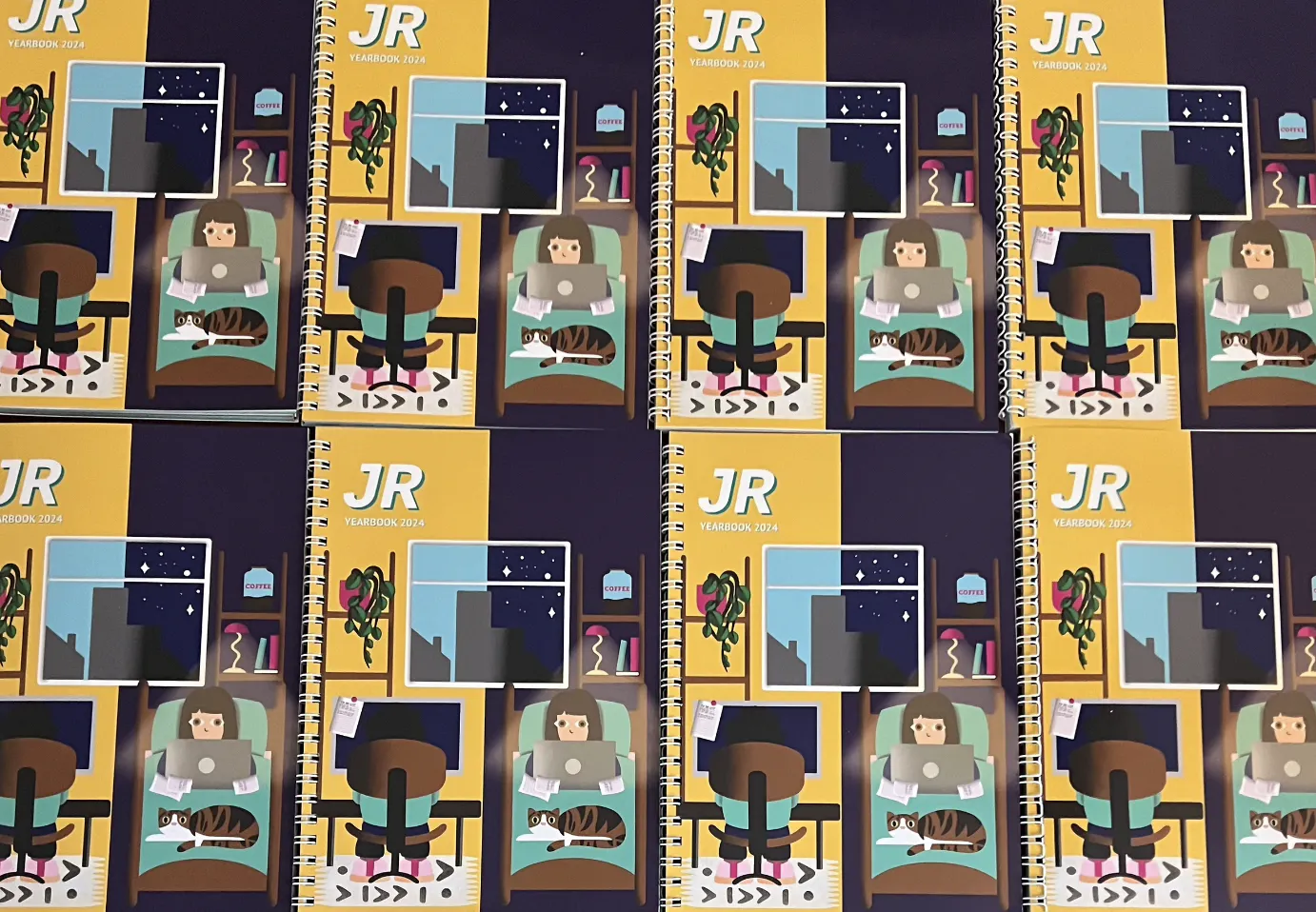 Eight JR magazines laid flat