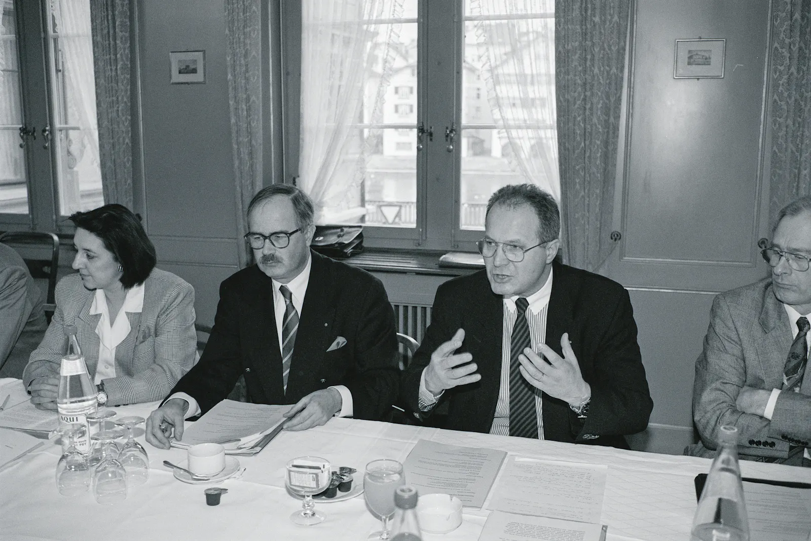 Das Foto zeigt die damaligen bürgerlichen Stadtratskandidatinnen (v.l.): Kathrin Martelli (FDP), Andreas Müller (FDP), Thomas Wagner (FDP), Gody Müller (SVP)
