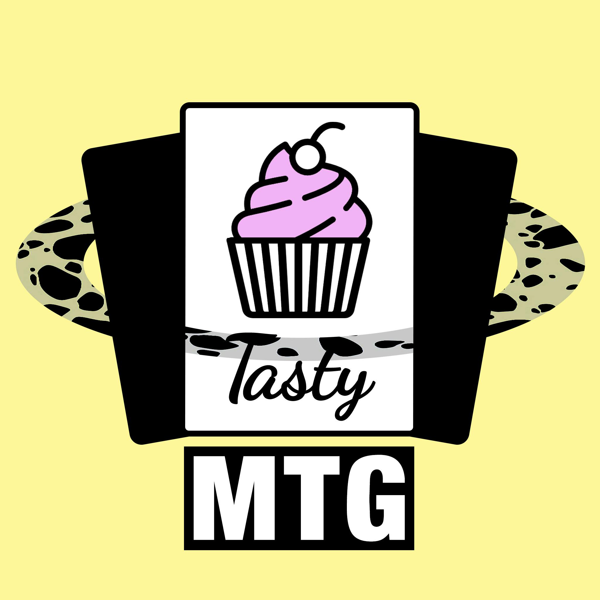 Das Cover zur aktuellen Folge: Der Tasty MTG Muffin ist von einem Staubring umgeben, ähnlich wie die Ringe des Saturn