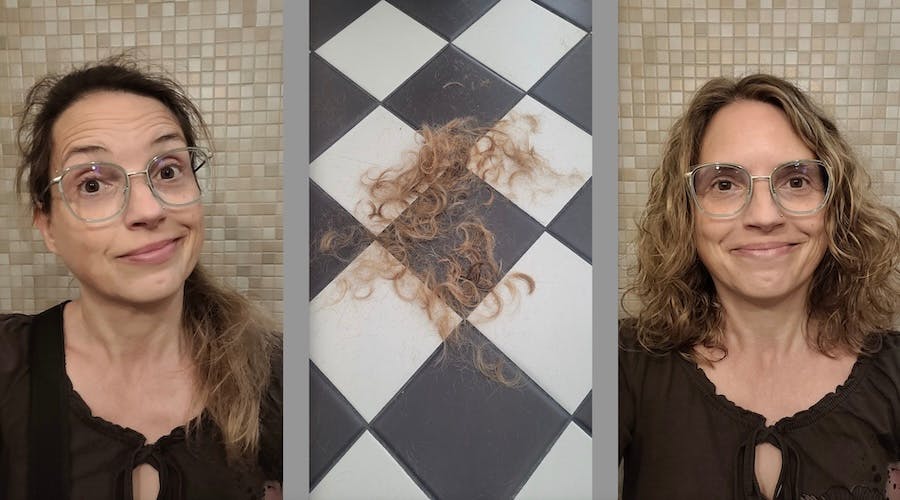 Christine Piontek vor und nach dem Friseurbesuch im Mai 2025.