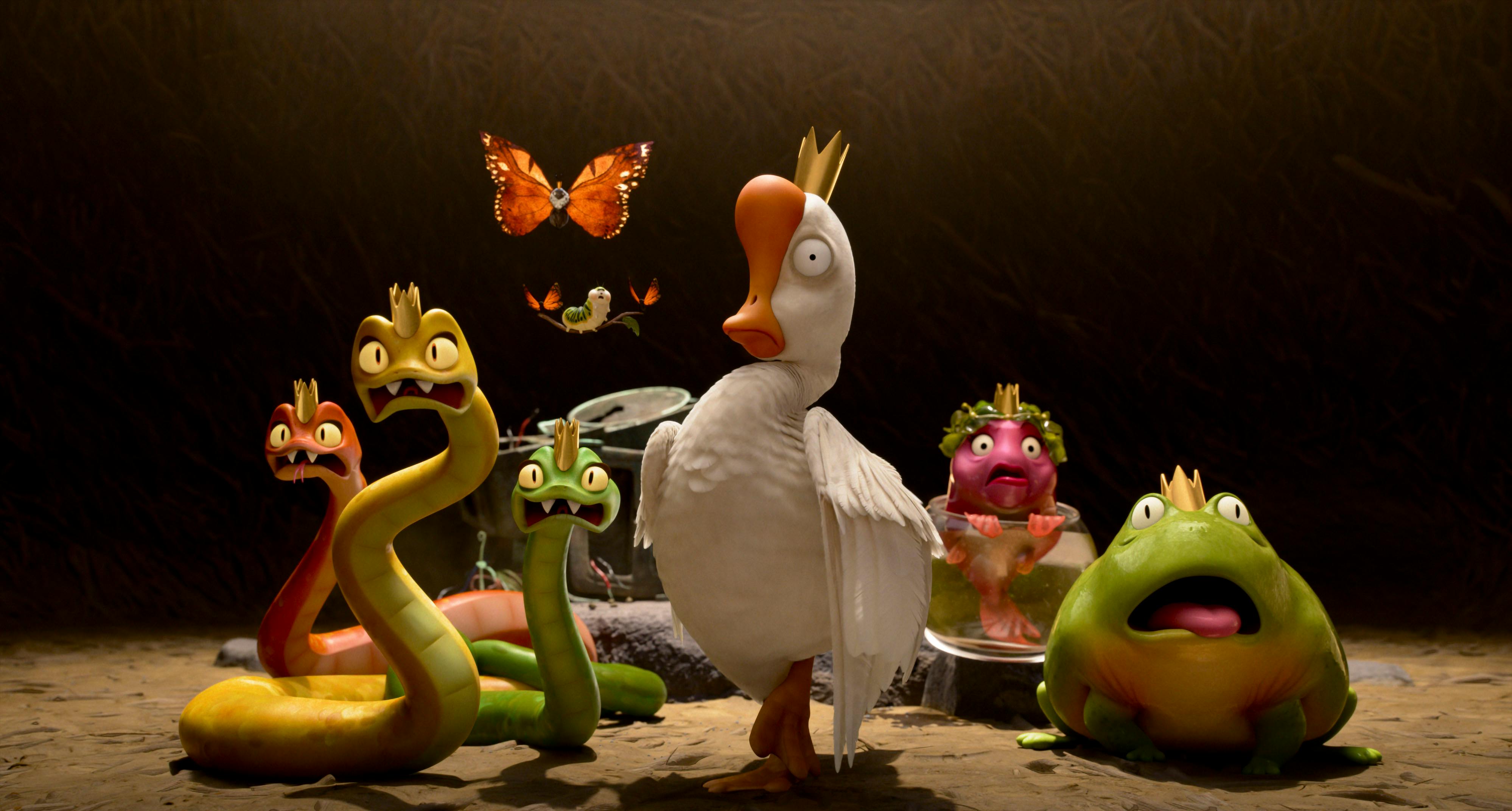 Geschockte König*innen in HOPPERS //© 2026 Disney/Pixar. All Rights Reserved.
