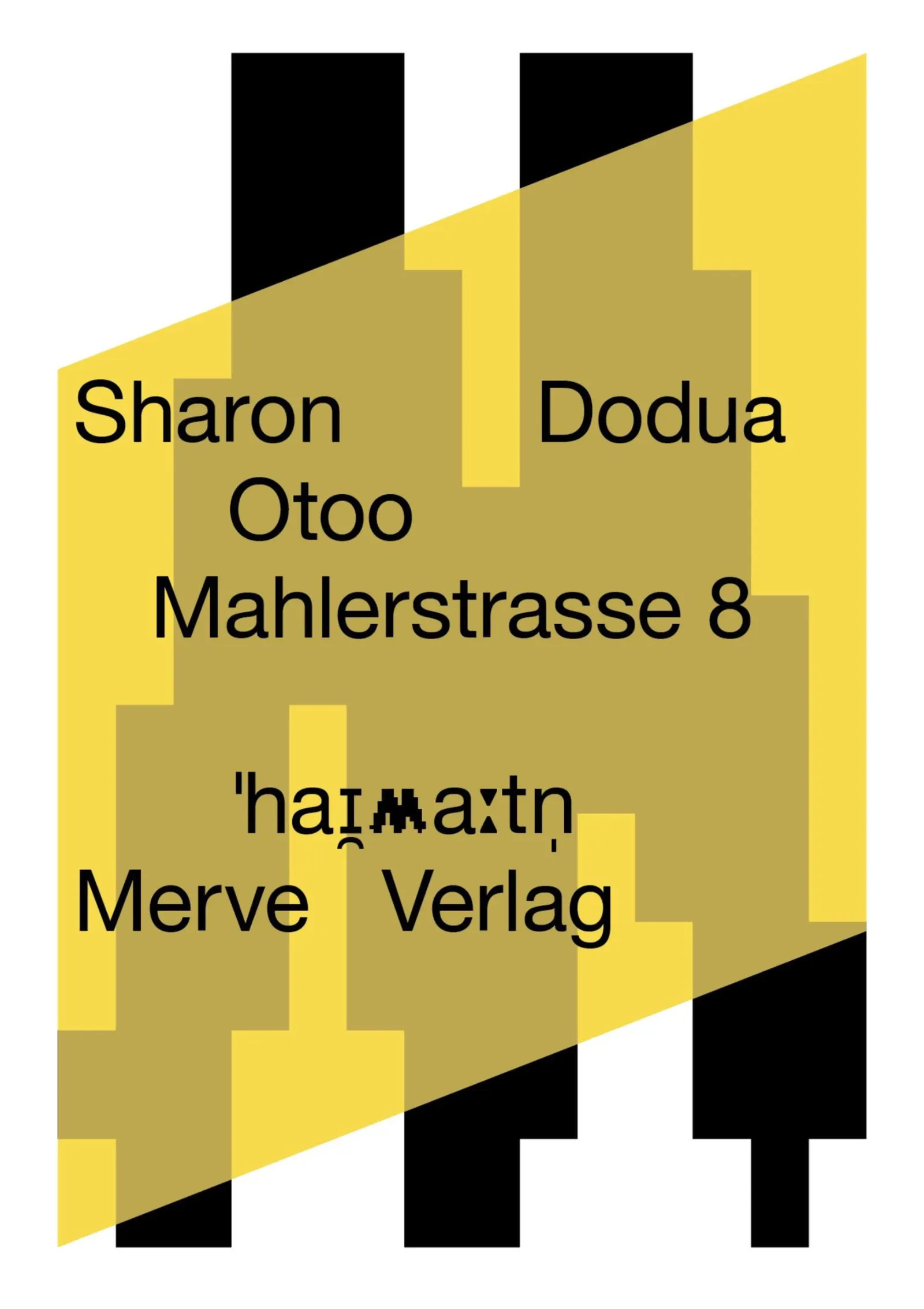 Buchumschlag für die zweisprachige Publikation "Mahlerstrasse 8" von Sharon Dodua Otoo
