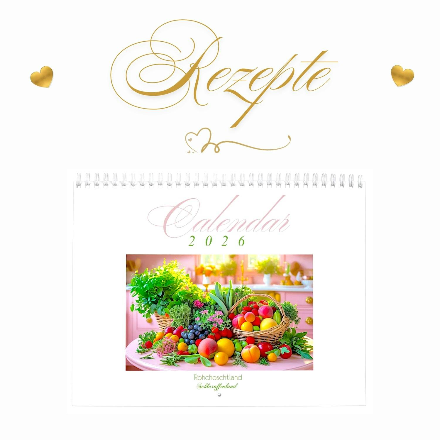 Unterstehend finden Sie die Rezepte zu unseren Food Photographien in unserem neuen Rohchoschtland Schlaraffenland Kalender 2026,
welchen Sie in unserem Shop bei Zazzle.ch beziehen können.

Vielen Dank für Ihren sehr geschätzten Einkauf und wir wünschen Ihnen viel Freude mit Ihrem schönen neuen Kalender 2026.

Rohchoschtland Schlaraffenland
Daniela Elia