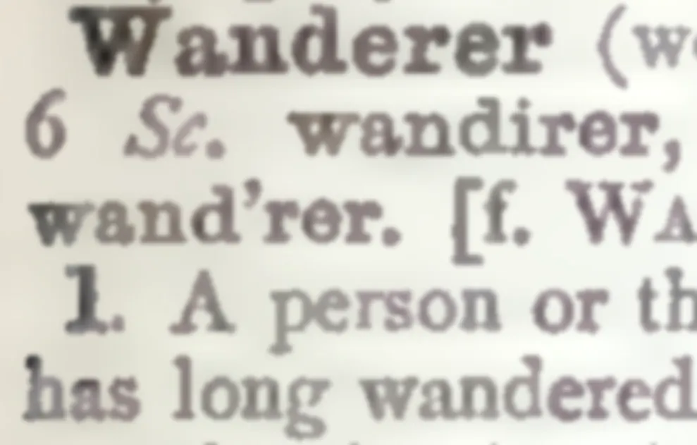 Snippet view of Oxford English Dictionary first edition entry for "wanderer"