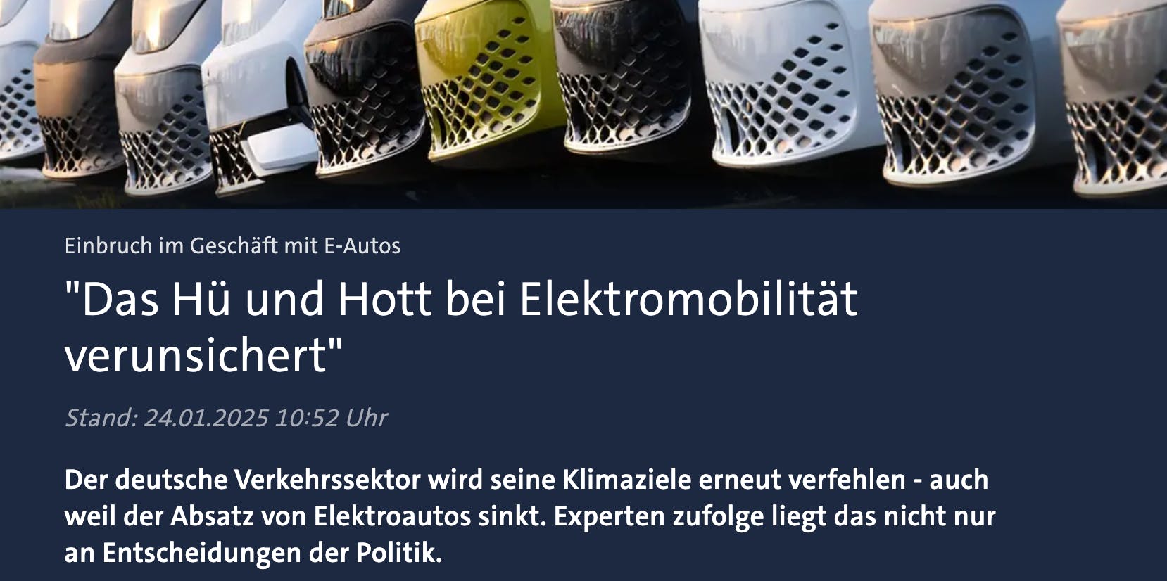 Der deutsche Verkehrssektor wird seine Klimaziele erneut verfehlen - auch weil der Absatz von Elektroautos sinkt. Experten zufolge liegt das nicht nur an Entscheidungen der Politik.