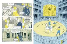 Doppelseite (Auszug) aus dem Comic über Jane Austen