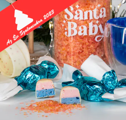 Trüffel aus weißer Schokolade mit blauer Spirulina in explosivem Zuckergummi-Geschmack