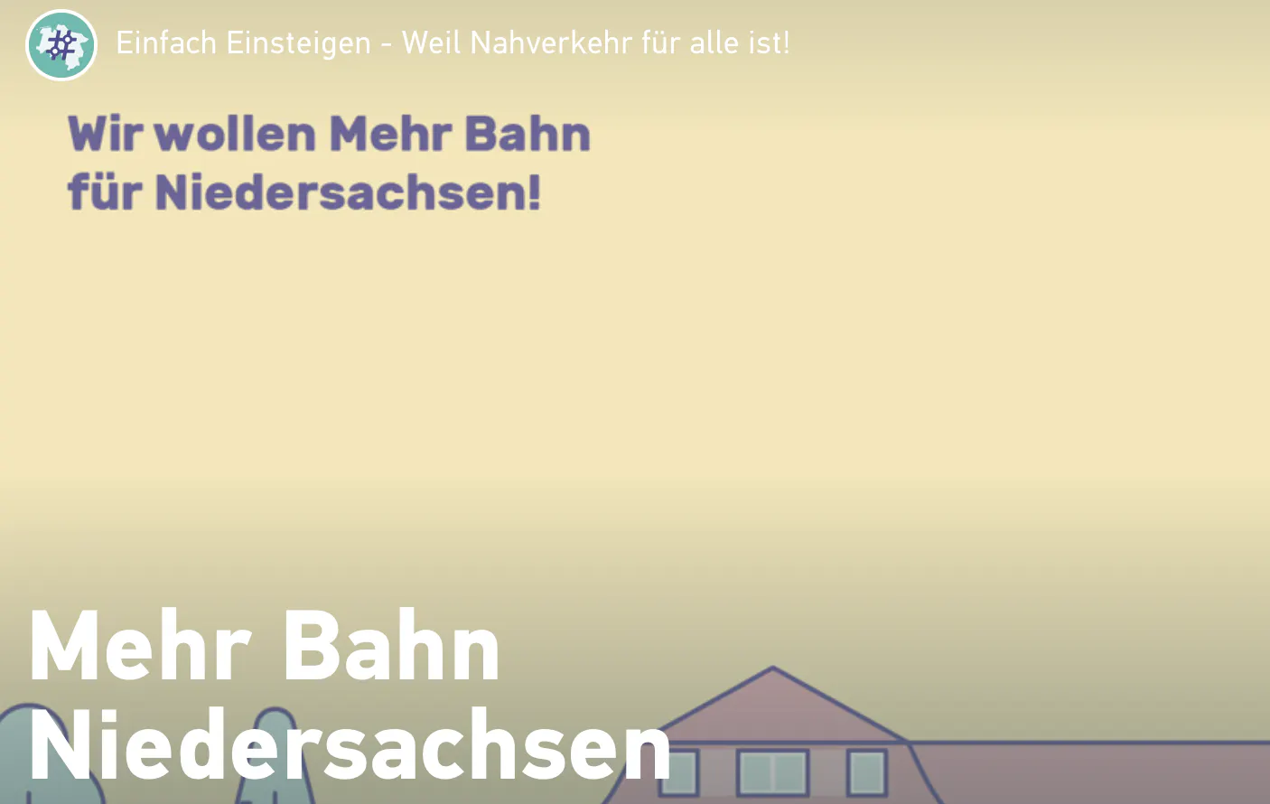 Screenshot der Kampagnenseite "Mehr Bahn für Niedersachsen".
