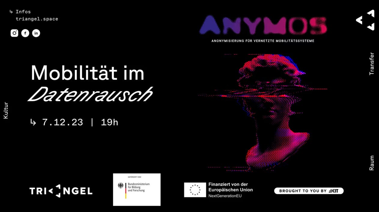 Werbeplakat zur Veranstaltung Mobilität im Datenrausch am 7.12. in Karlsruhe.