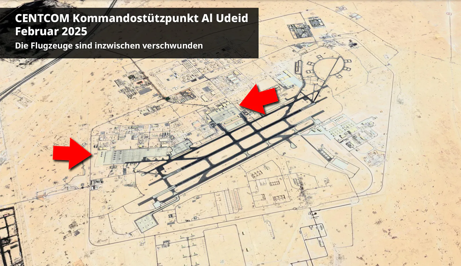 Luftbild des Strützpunktes Al Udeid.