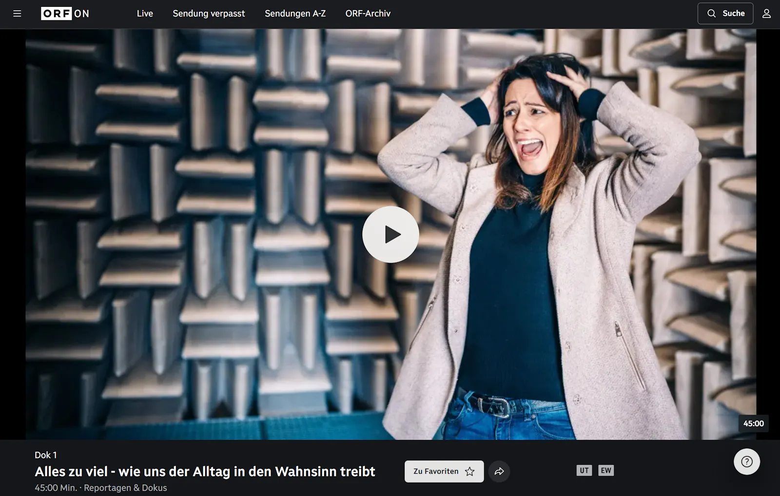 Doku auf ORF - "Alles zu viel"