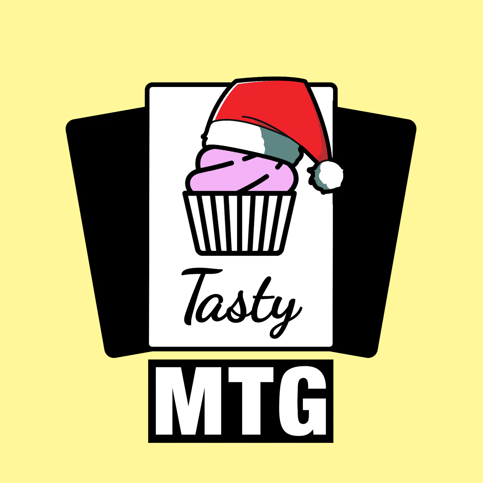 Das Coverbild zur aktuellen Folge: Der Tasty-MTG-Muffin hat eine Weihnachtsmütze auf.